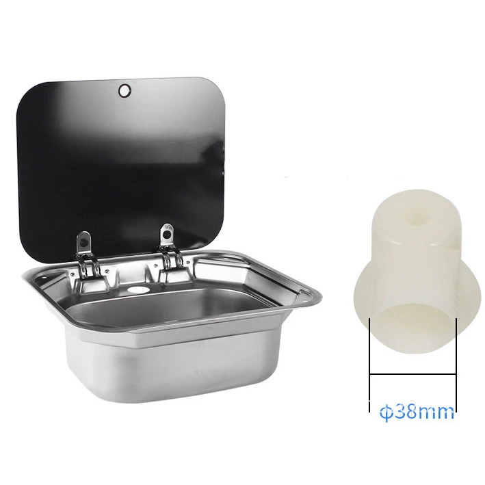 TOPWELLRV, лидер продаж, раковина из нержавеющей стали с крышкой из закаленного стекла