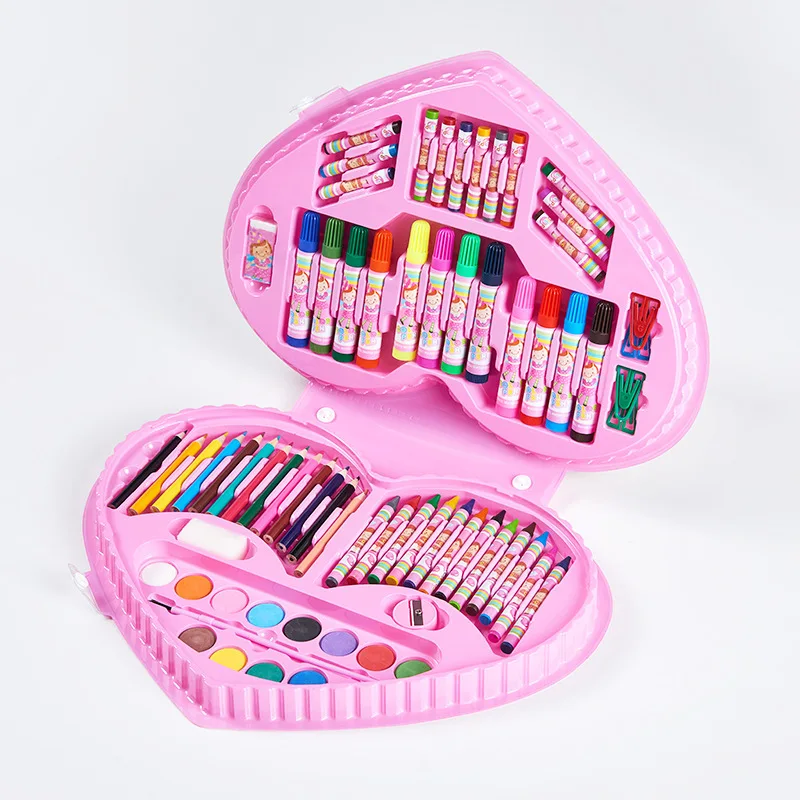 Набор из 70 предметов для художественного рисования нетоксичный детский пластиковый чехол акварельная ручка цветной карандаш в форме автомобиля