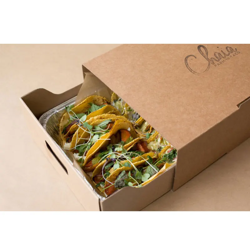 Recyclable Eco-friendly Paper Takeaway Food Packaging for Burritos Wrap Taco Burrito Cheap Small Paper Boxes