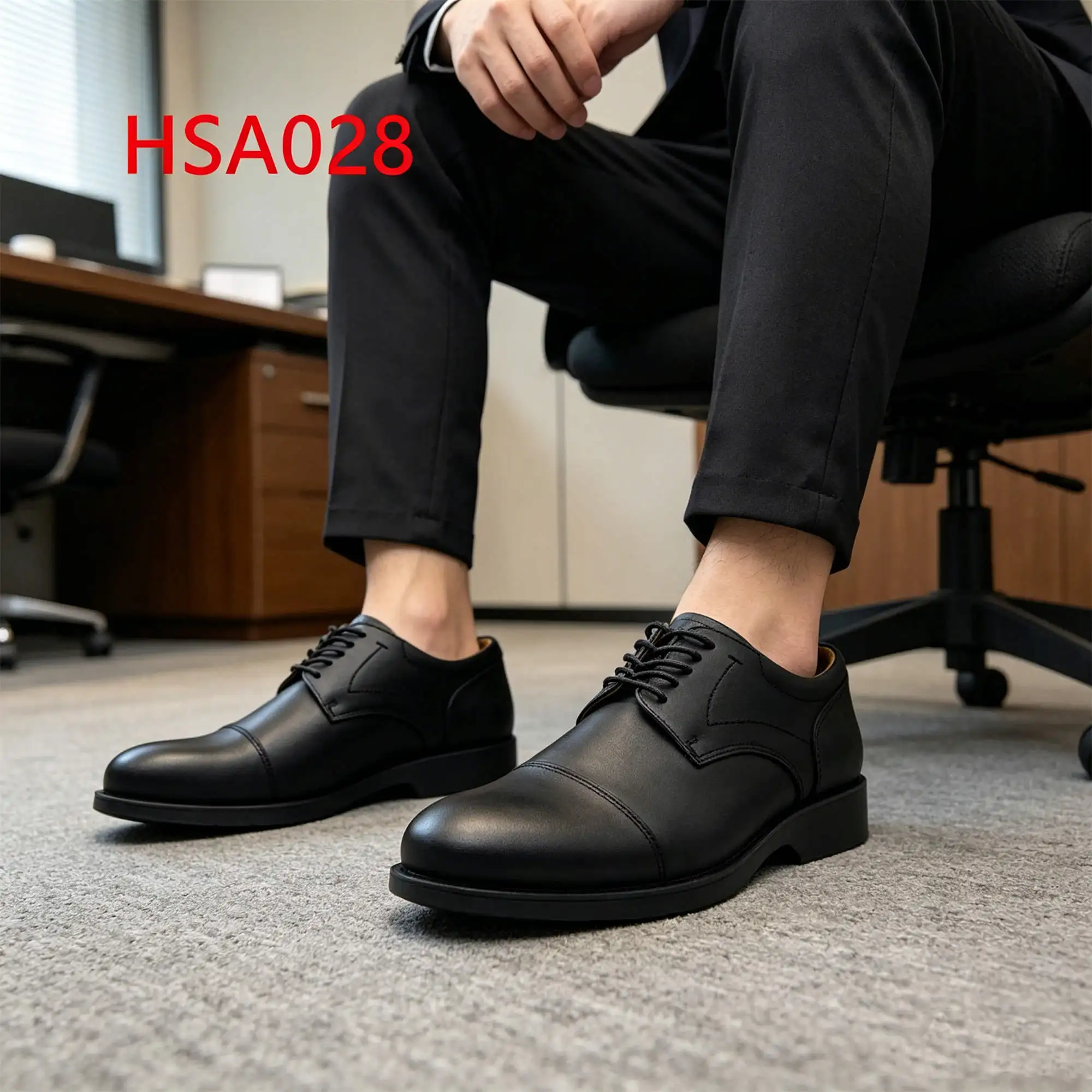 ZYF,Saudi Arabia Market Popular Lace up Style Anti-odor Men Dress Shoes Business Event Double Joints Design Office Shoes HSA028
