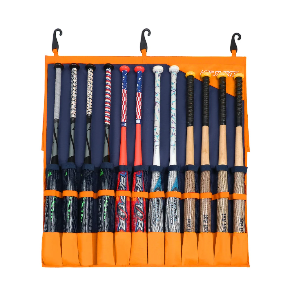 Wholesale Custom Hanging Baseball Bat Bag Dugout Bat Holder with Hanging Hooks Holds 12 Bats Baseball Accessories