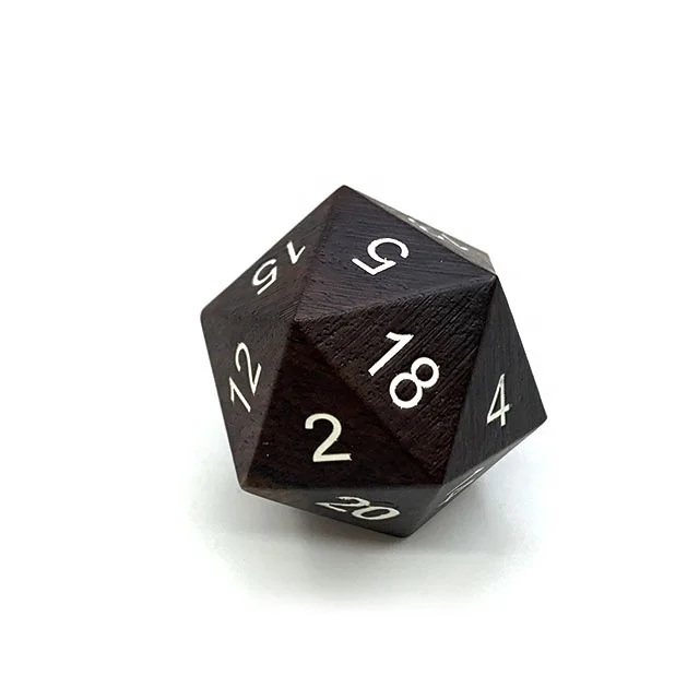 Dungeon and Dragon Trelast D20 Terning Enkeltvis Polyederkube for DND-spill