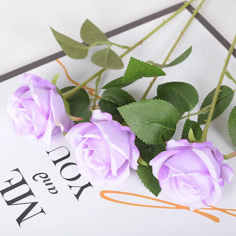 Factory Wholesale Rose Single Artificial Flower Real Touch Rose Flower