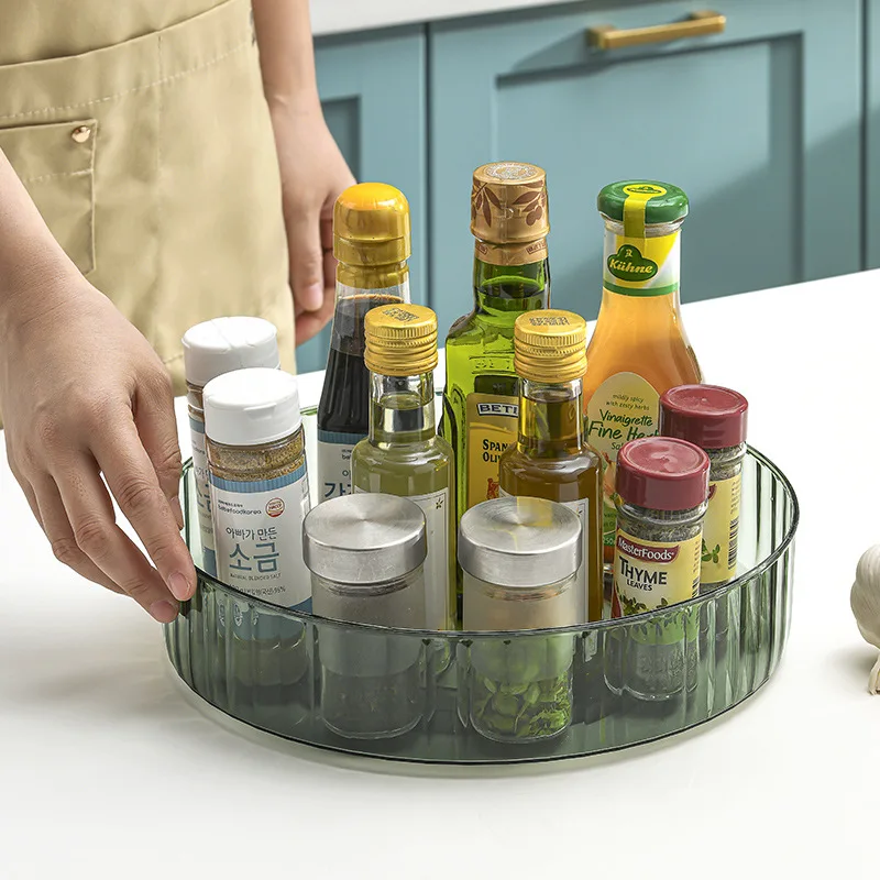 Round cosmetics storage box Kitchen countertop seasoning box seasoning jar fruit and vegetable shelving