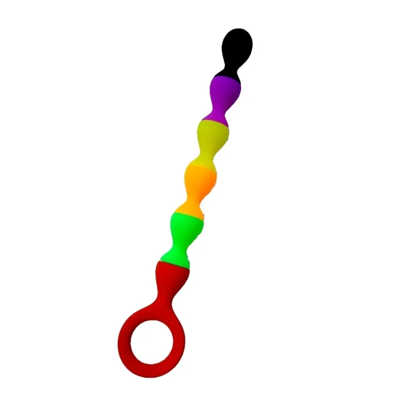 Unisex Butt Plug with Solid Balls Stimulative Silicone Adult Sex Toys Colorful DIY Anal Beads