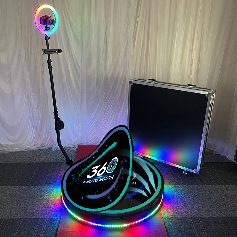 Magic Intelligent 360 Photo Booth Ratotaing Automatic Party Supplies for Parties with Stickers & Fun!