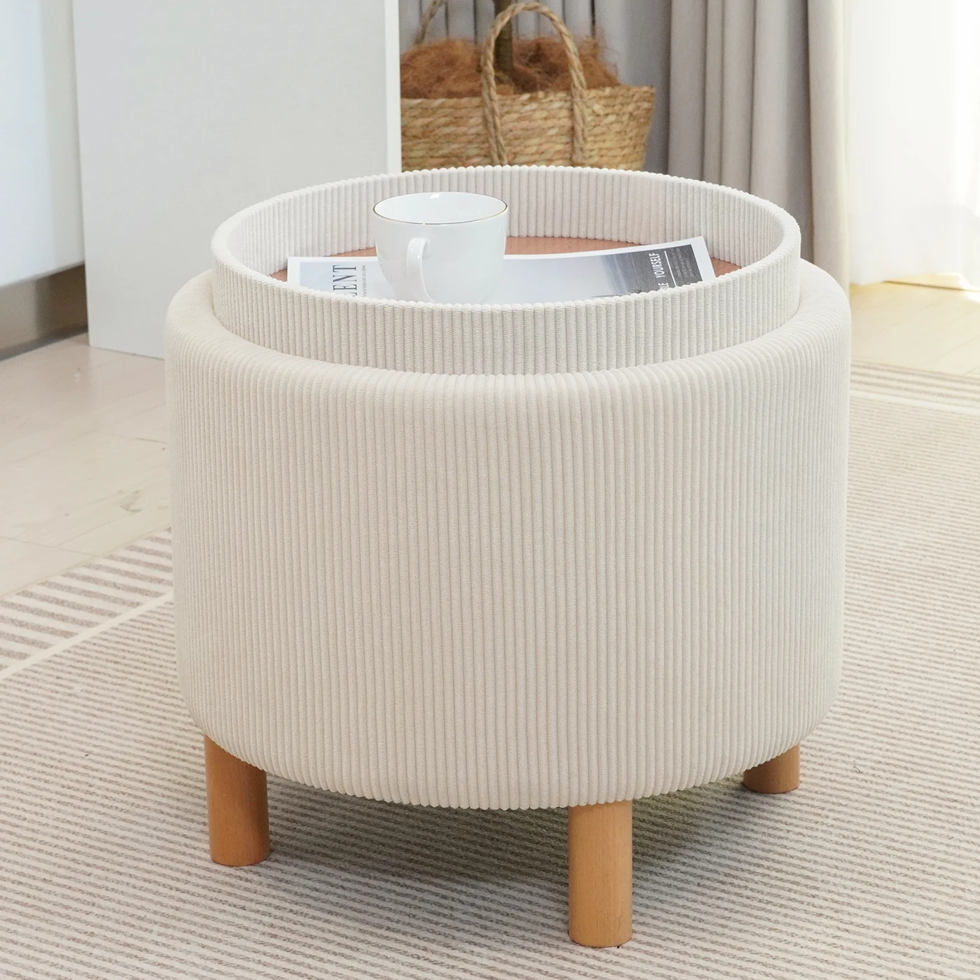 Modern Popular Hot Sale Storage Ottoman Home Stool Living Room Sofa Stool