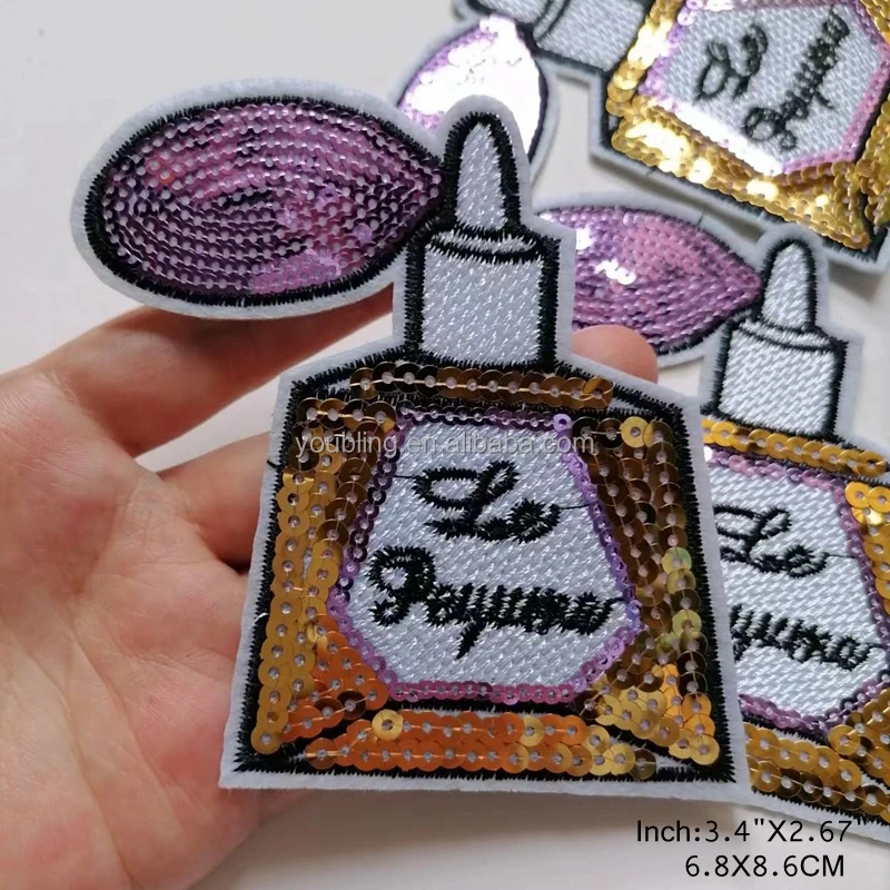 Fashion Sequin Patch Perfume Bottle/Lips/Letter Embroidery Cloth