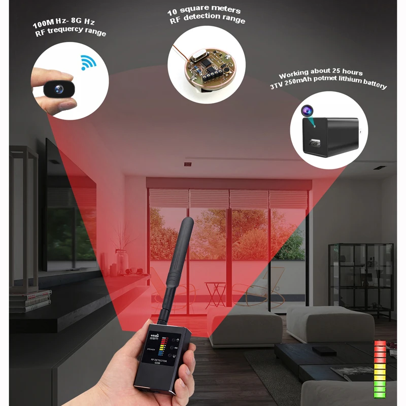Camera Wireless signal Detector Hotel Anti-theft Anti-eavesdropping Anti-positioning Infrared Camera Detection Instrument