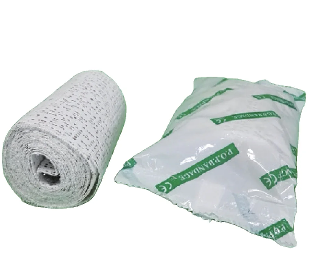 plaster bandage with plaster of paris againt cast padding medical using