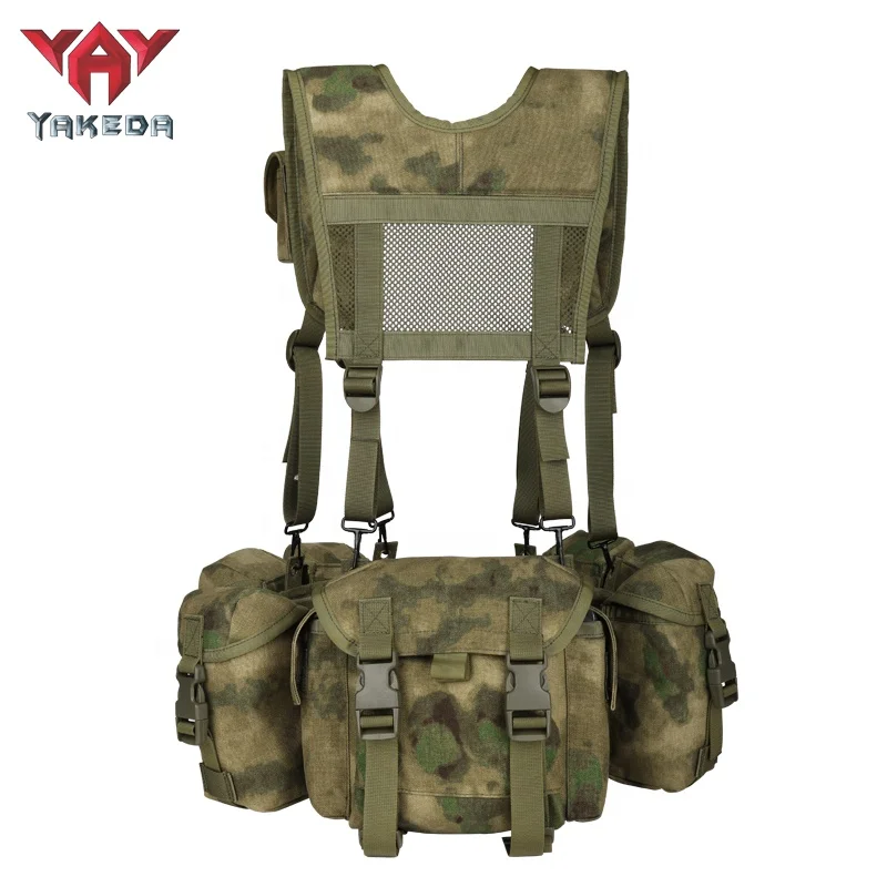 YAKEDA Tactico Load Carrier Vest Load Bearing Equipment Setups Padded Battle Belt With H-Harness Chest Rig Tactical
