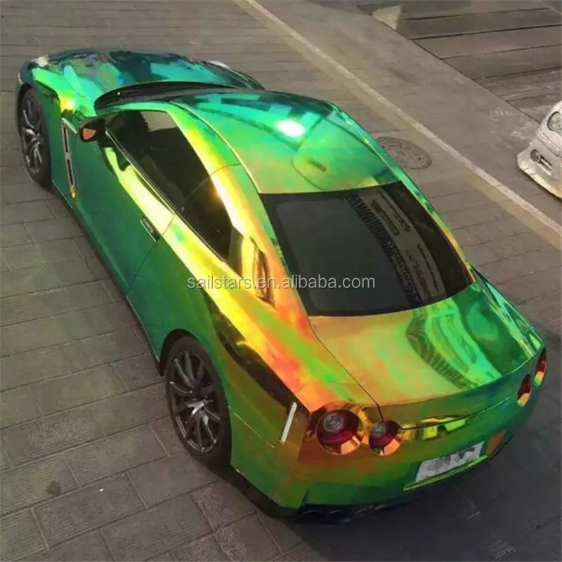 premium regenbogen chrom auto körper film blase frei für auto verpackung  folie
