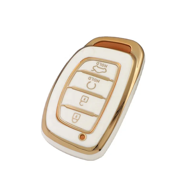 for Hyundai Key Fob Cover with Car Keychain, Key Case Shell fit for Hyundai Sonata Santa Fe Tucson Smart Control Key Protector