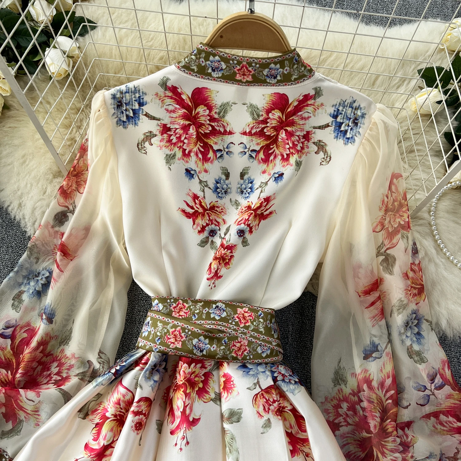 retro elegant dresses April Formal Glitter Long Sleeve Midi Dress main image 0
