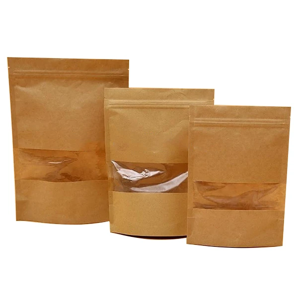 Download Hot Sell Kraft Paper Zipper Bag Stand Up Pouch With Window Buy Kraft Paper Zipper Bag With Window Kraft Paper Stand Up Pouch With Window Kraft Paper Zipper Bag Stand Up Pouch Product