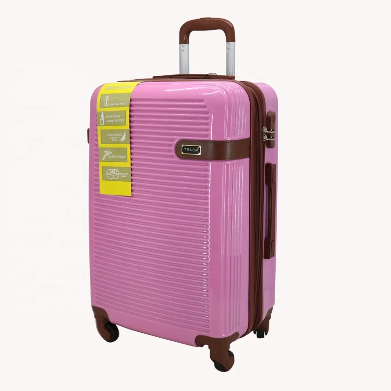 Китайский производитель, оптовая продажа, наборы чемоданов из АБС-пластика, розовый Дорожный чемодан из АБС-пластика 20 24 28 4