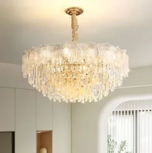 Zeal Lighting Pendant Lights Living Room Modern French Glass Crystal clear Chandelier for Living Room