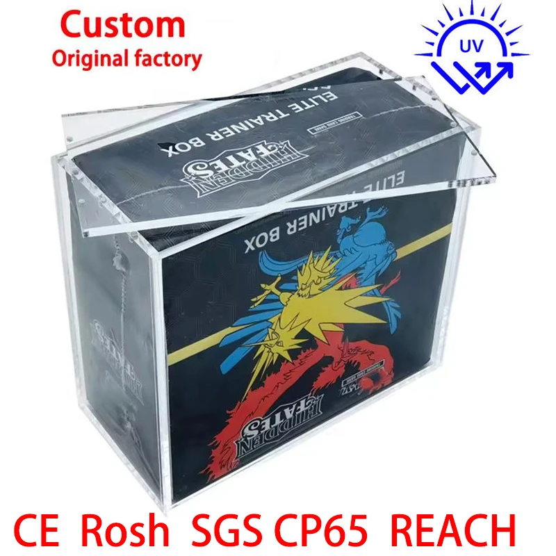 Custom UPC ETB Booster Box Display case Elite Trainer Box Magnet Lid Case  Screw Assembly Closure Acrylic Protector ETB Case