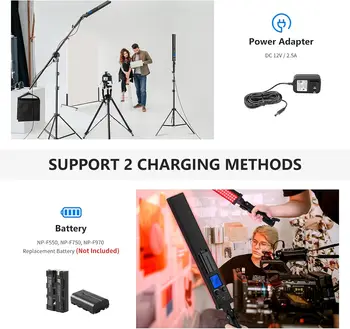 Neewer 2.4G RGB LED Light Stick 3-Pack Photography Lighting Kit with Remote Control Boom Arm and Bag for Studio Photography detail image