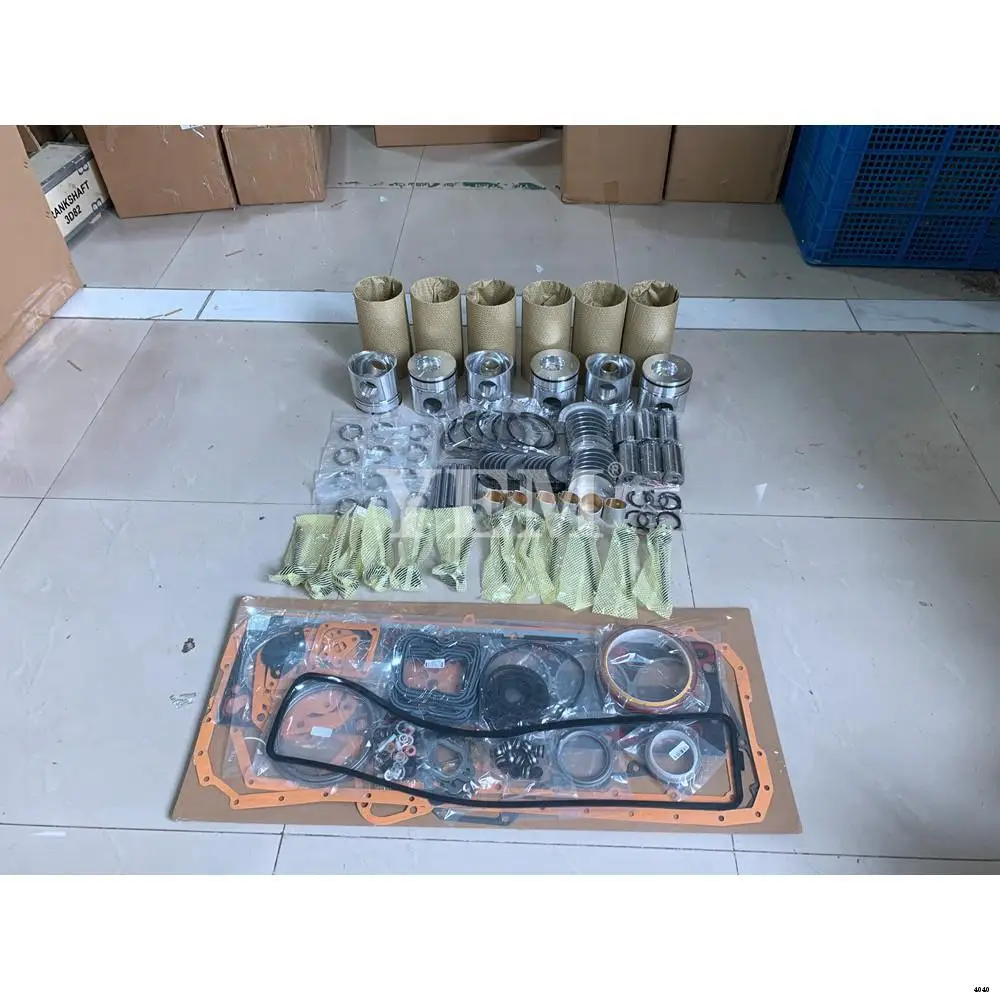 6D102 Rebuild Overhaul Repair Kit With Valves Engine Bearings Liner Piston Rings Full Gasket Kit for Komatsu