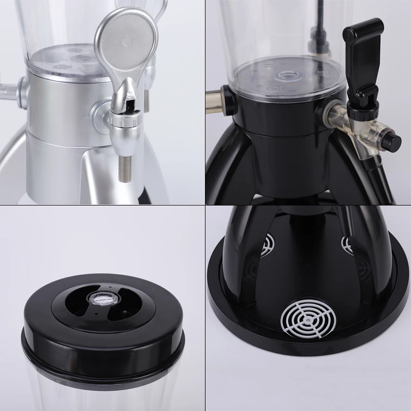 Customized 3L 4L Plastic Beer Tower Draft Juicer Beverage Dispenser Drink Tower With Ice Tube Cooling Beer Dispenser
