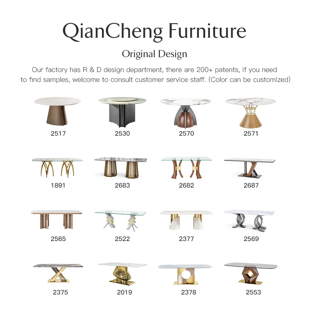 Qiancheng Modern Dining Table with Adjustable and Expandable Extension for Space-Saving Kitchen and Dining Room Furniture