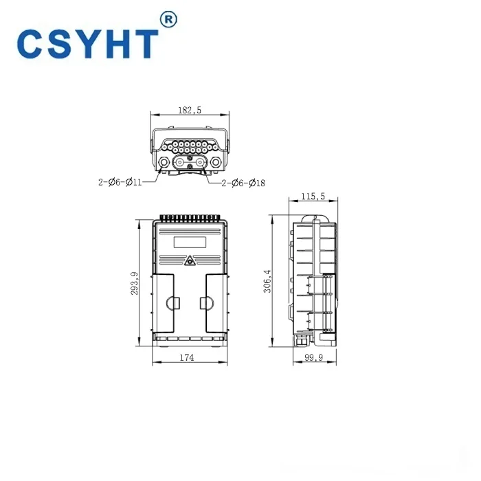 Outdoor Wall Mounted 2 PG Gland + 1 Oval + 16 Drop Cable Port NAP Fiber Distribution Box OTB NAP