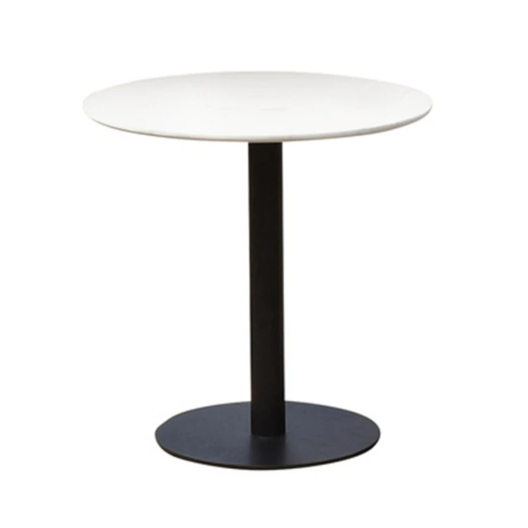 Nordic Iron Art Restaurant Silver Coffee Table White Top Side MDF Creative New bar Tall Round Table