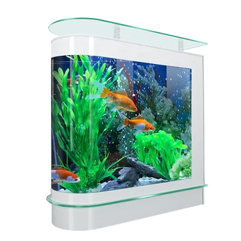 仕切り付きの壁に取り付けられた透明なアクリル魚水族館タンク