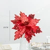 Fleurs de Noël à paillettes rouges de 8,27 pouces