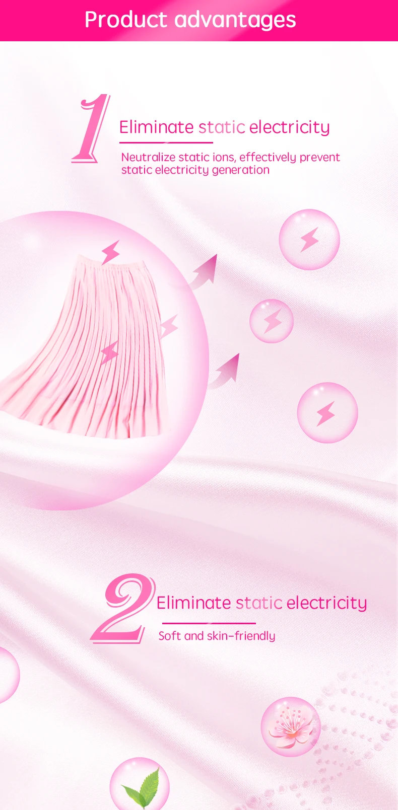 Eliminate static electricity Neutralize static ions, effectively preventstatic electricity generation, Eliminate static electricity