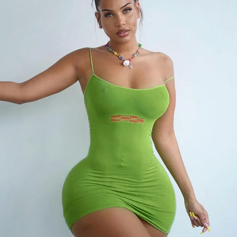 Slim Fit O Neck Sling Tight Dresses 