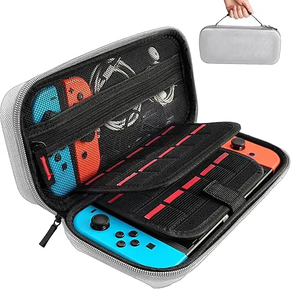 product carrying case with 20 game cartridges protective hard shell travel case pouch for nintendo switch console  accessories-35