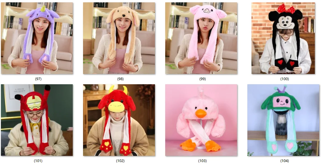 Custom Bunny Hat With Air Pumping And Moving Ears Plush Cute Animal Cap