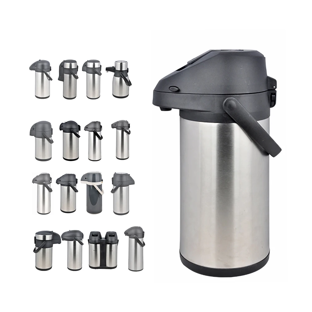 Stainless Steel Hot Cold tiger Pump Dispenser Water  Vacuum Thermal air Coffee Pot Vacuum Airpot Thermos