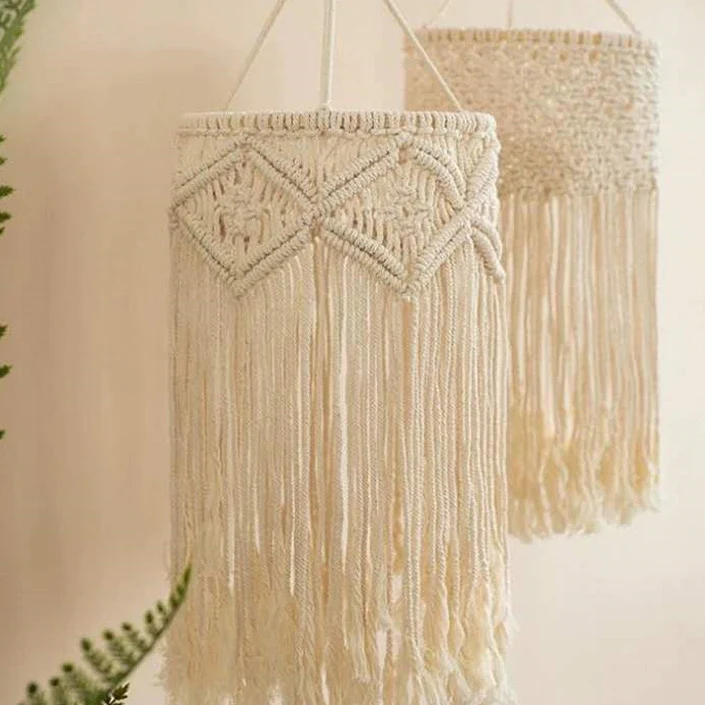 Home Decor Boho Bohemian rame Lamp Shade Hanging 5