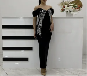 Sexy Short Sleeves V Neck Diamonds Bandage Dress Women Black Folds Sleeves Crystal Bodycon Dresses Evening Party Gowns