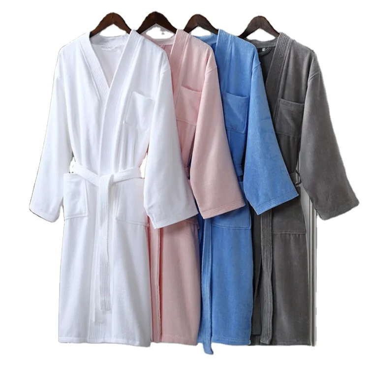 Unisex 100% Cotton Hotel SPA Cut pile cotton bathrobe