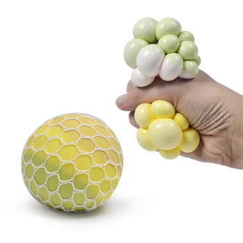 Bolas de uva de malla de harina de colores aleatorios, Bolas de estrés que cambian de color