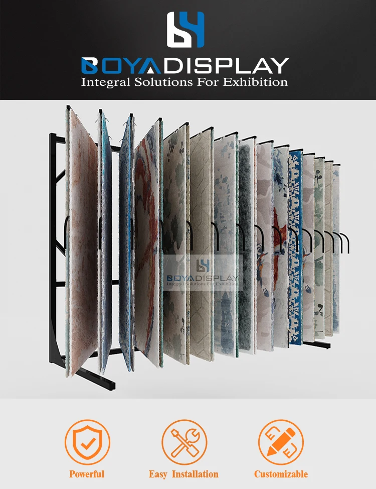 Metal Carpet Display Stand Stands Pageturning Type Carpet Display Stand Rack For Hanging Large