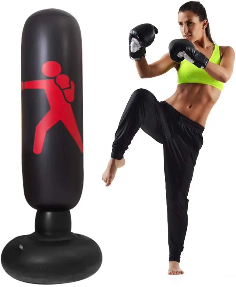 160cm Kids Adults Boxing Punch Bag Set Free Standing Inflatable Boxing Punch Bag 