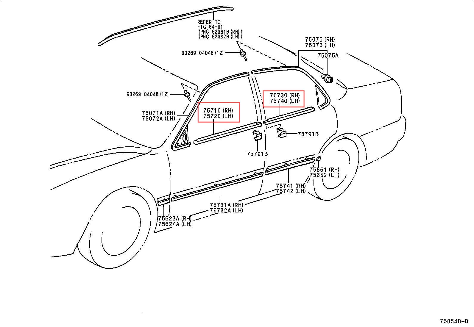 Car Window Belt Moulding Weatherstrip Seal Belt for Toyota Camry 1997-2000 Window Moulding Trim 75720-33040 75710-33040