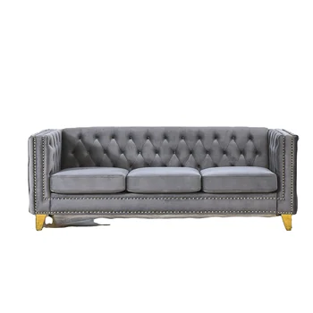 Free shipping Living Room Upholstered Sofa with velvet