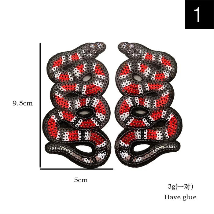 EMDOMO Toppe A Forma Di Serpente Con Strass – Ricamate E Perlina, Da Cucire Su Vestiti, Scarpe, 1 Paio - 3