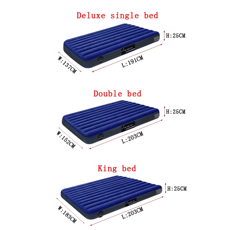Factory Direct sale High Quality Foldable Portable Custom Size inflatable air bed mattress