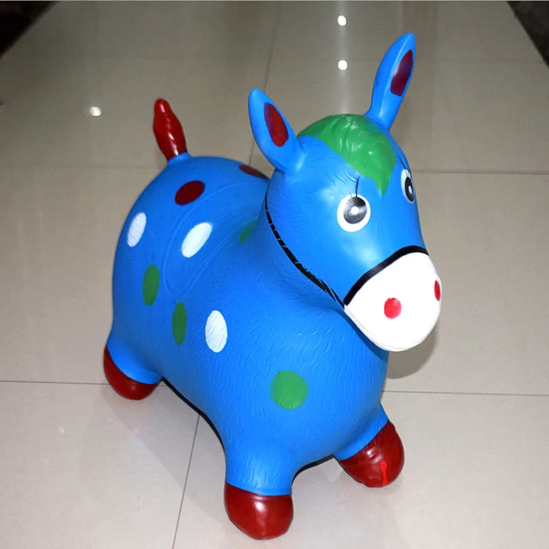 PVC Kids Play Colorful Inflatable Jumping Horse Toy