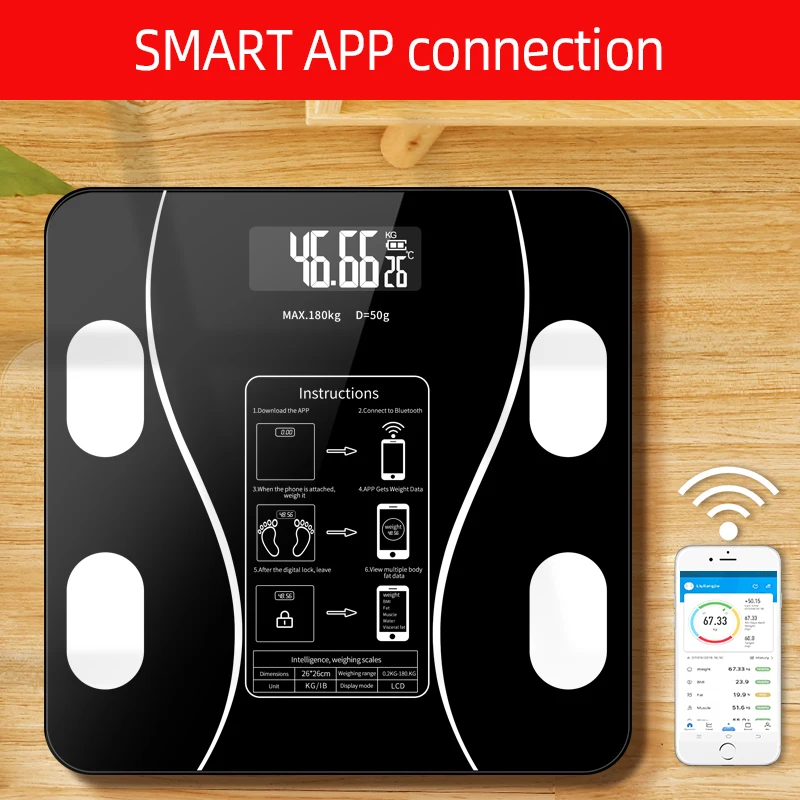 1pc 0.2-180KG Electronic Body Scale Smart Weight Scale Home Commercial  Electronic Scale for Weighing