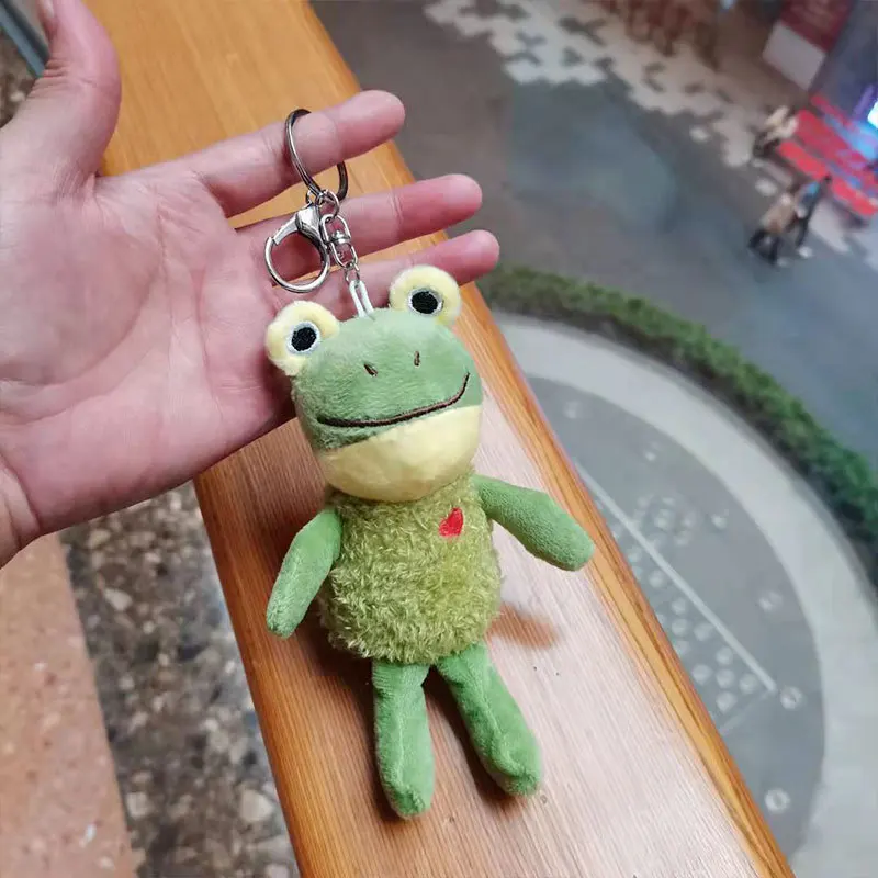 16CM Cute Plush Frog Keychain - Soft Cartoon Design with Big Eyes
