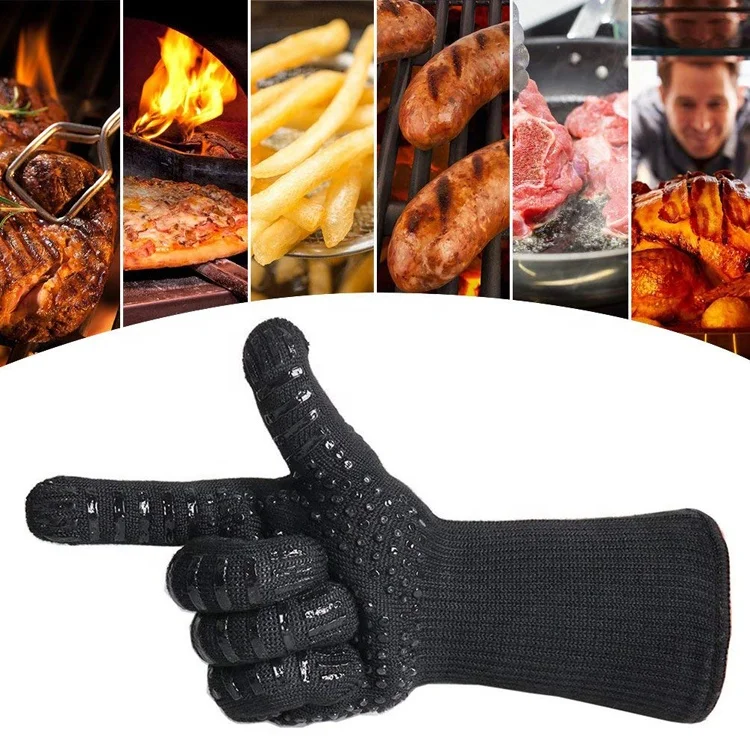 Deyan a Customized Barbecue Oven Glove OEM 1472F Extreme Heat Resistant  Gloves Grill BBQ Gloves