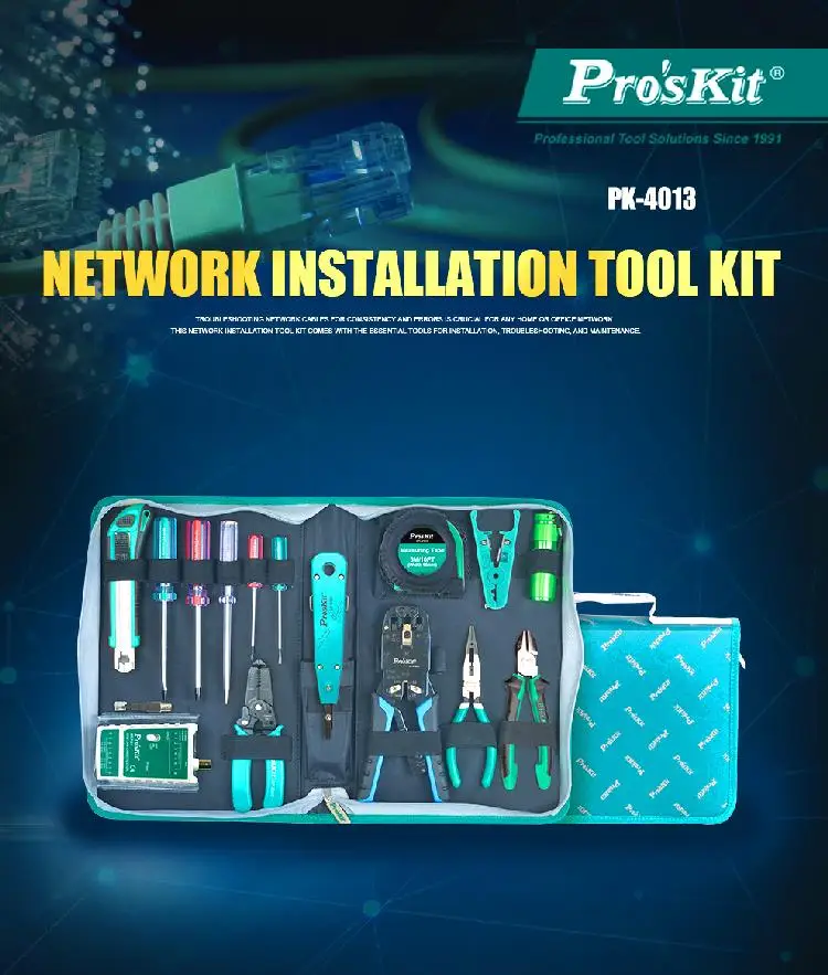 Network Crimping And Wiring Tool Set Proskit Pk4013 For Basic Network